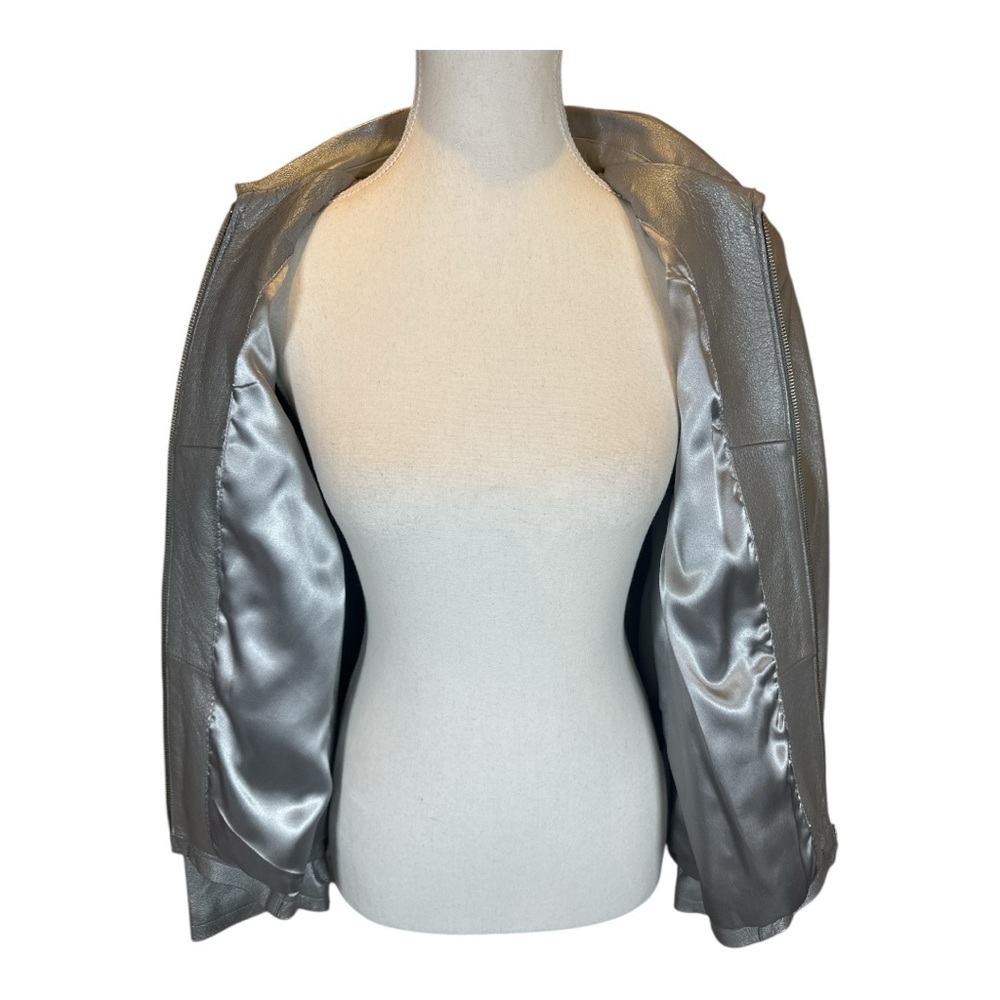 Frequency Silver Leather Jacket - image 4